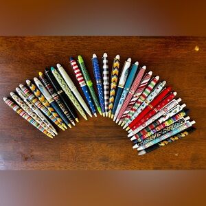 Colorful Patterned Pens Set - Lot of 28 - including Christmas!